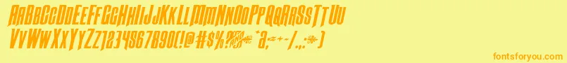 Butchsundanceexpandital Font – Orange Fonts on Yellow Background