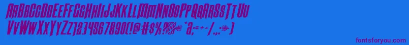 Butchsundanceexpandital Font – Purple Fonts on Blue Background