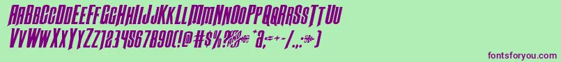 Butchsundanceexpandital Font – Purple Fonts on Green Background