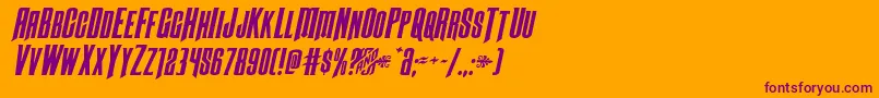 Butchsundanceexpandital Font – Purple Fonts on Orange Background