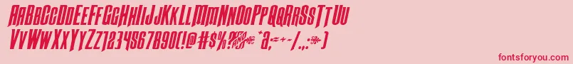フォントButchsundanceexpandital – ピンクの背景に赤い文字