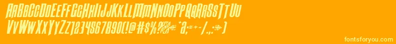 Butchsundanceexpandital Font – Yellow Fonts on Orange Background