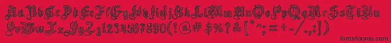 SketchGothicSchool Font – Black Fonts on Red Background