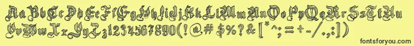 SketchGothicSchool Font – Black Fonts on Yellow Background