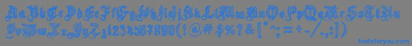 SketchGothicSchool-Schriftart – Blaue Schriften auf grauem Hintergrund