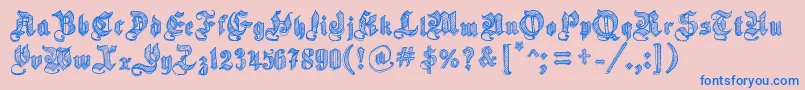 SketchGothicSchool Font – Blue Fonts on Pink Background