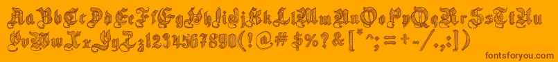 SketchGothicSchool Font – Brown Fonts on Orange Background