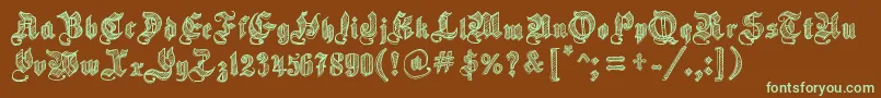 SketchGothicSchool Font – Green Fonts on Brown Background