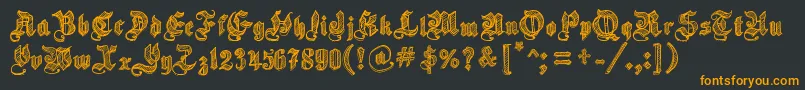 SketchGothicSchool Font – Orange Fonts on Black Background