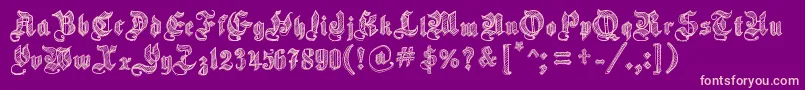 SketchGothicSchool Font – Pink Fonts on Purple Background