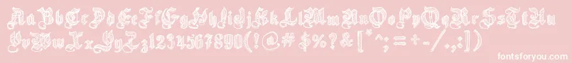 SketchGothicSchool-Schriftart – Weiße Schriften auf rosa Hintergrund