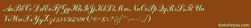Artscriptc Font – Green Fonts on Brown Background