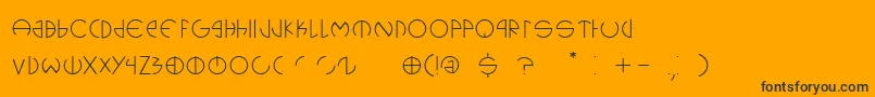 Cerclip-Schriftart – Schwarze Schriften auf orangefarbenem Hintergrund