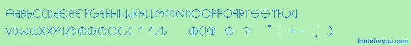 Cerclip Font – Blue Fonts on Green Background