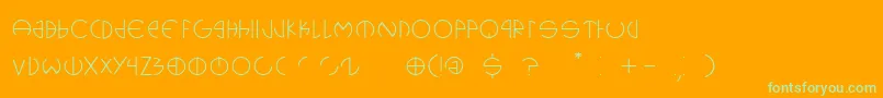 Cerclip-Schriftart – Grüne Schriften auf orangefarbenem Hintergrund