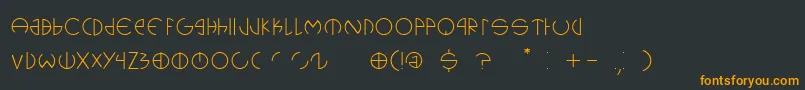 Cerclip Font – Orange Fonts on Black Background