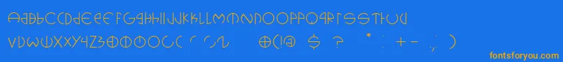 Cerclip Font – Orange Fonts on Blue Background