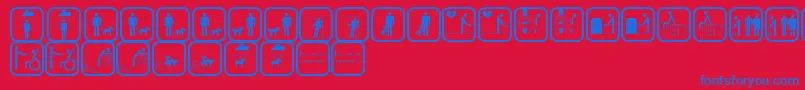 StickermanBadTimes Font – Blue Fonts on Red Background