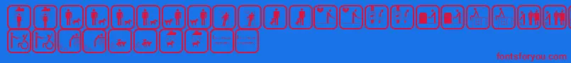 Czcionka StickermanBadTimes – czerwone czcionki na niebieskim tle