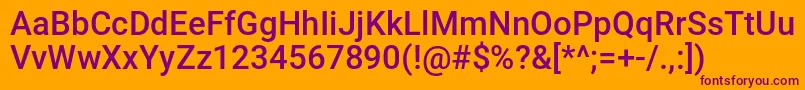Duvallcondensed Font – Purple Fonts on Orange Background