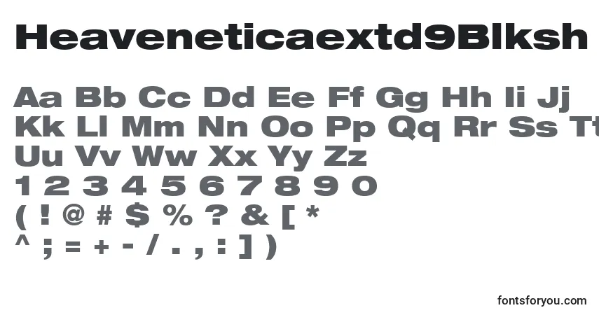 Schriftart Heaveneticaextd9Blksh – Alphabet, Zahlen, spezielle Symbole