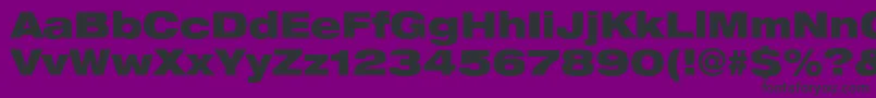 Шрифт Heaveneticaextd9Blksh – чёрные шрифты на фиолетовом фоне