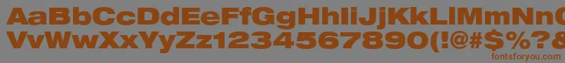Heaveneticaextd9Blksh Font – Brown Fonts on Gray Background