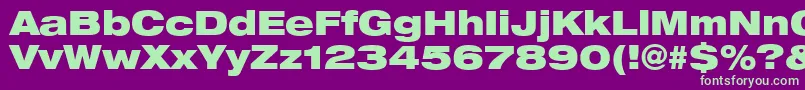 Heaveneticaextd9Blksh Font – Green Fonts on Purple Background