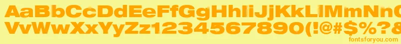 Heaveneticaextd9Blksh Font – Orange Fonts on Yellow Background
