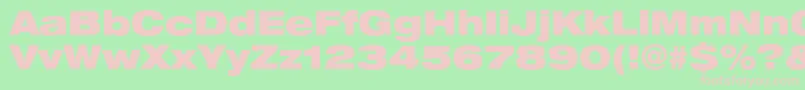 Heaveneticaextd9Blksh Font – Pink Fonts on Green Background