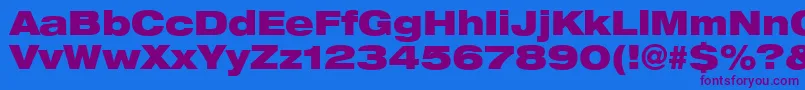 Heaveneticaextd9Blksh Font – Purple Fonts on Blue Background