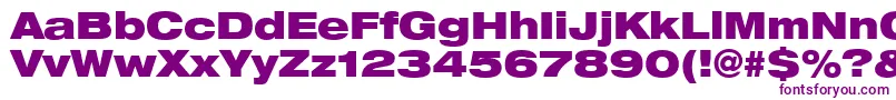 Шрифт Heaveneticaextd9Blksh – фиолетовые шрифты на белом фоне
