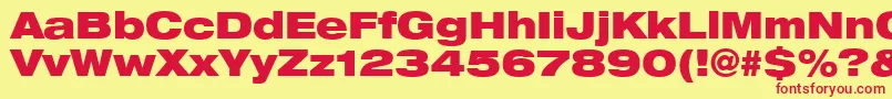 Heaveneticaextd9Blksh Font – Red Fonts on Yellow Background