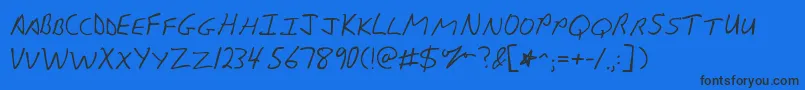 Kgsunnyafternoon Font – Black Fonts on Blue Background