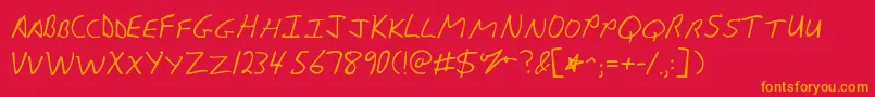 Kgsunnyafternoon Font – Orange Fonts on Red Background