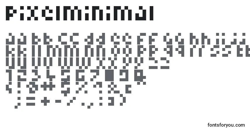 Schriftart Pixelminimal – Alphabet, Zahlen, spezielle Symbole