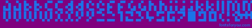 fuente Pixelminimal – Fuentes Azules Sobre Fondo Morado