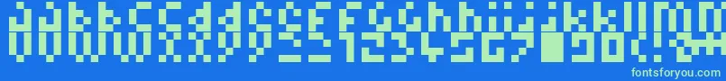 Pixelminimal Font – Green Fonts on Blue Background