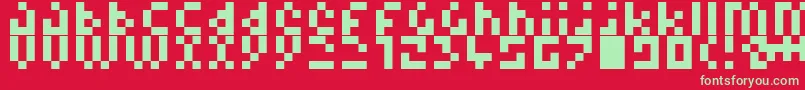 Fonte Pixelminimal – fontes verdes em um fundo vermelho