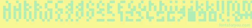 Шрифт Pixelminimal – зелёные шрифты на жёлтом фоне