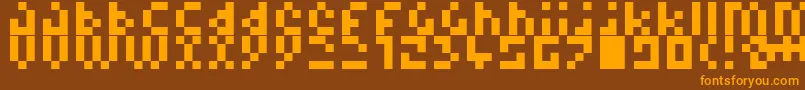 Pixelminimal Font – Orange Fonts on Brown Background