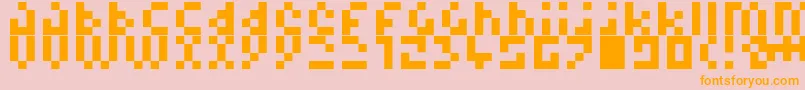 Pixelminimal Font – Orange Fonts on Pink Background