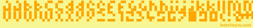 Pixelminimal Font – Orange Fonts on Yellow Background