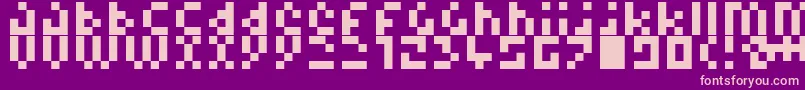 Pixelminimal Font – Pink Fonts on Purple Background