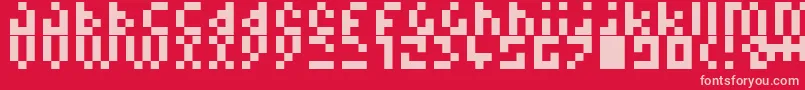 Pixelminimal Font – Pink Fonts on Red Background