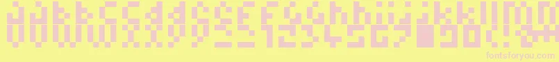 Pixelminimal Font – Pink Fonts on Yellow Background