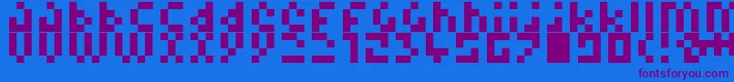 Pixelminimal Font – Purple Fonts on Blue Background