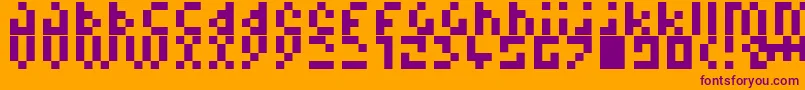 Pixelminimal Font – Purple Fonts on Orange Background