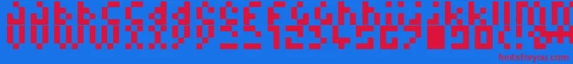 fuente Pixelminimal – Fuentes Rojas Sobre Fondo Azul