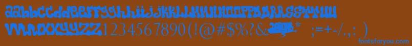 Popo Font – Blue Fonts on Brown Background